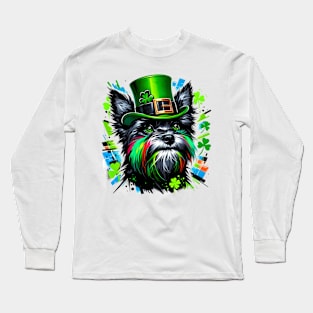 Colorful Affenpinscher Celebrates Saint Patrick's Day Long Sleeve T-Shirt